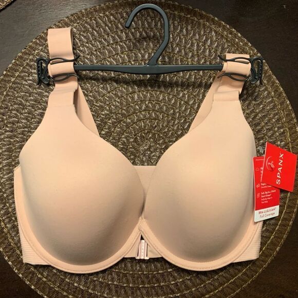 Spanx Underwire Bra Front Close Brallelujah Full Coverage 30011R Rose 32D NEW - Picture 3 of 7